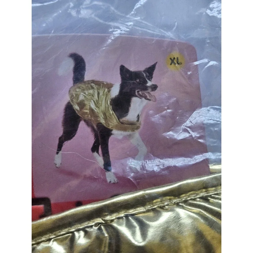 Boots & Barkley Vest Dog's Sz XL Gold Puffer Fleece Lined Jacket 100 lbs NEW
